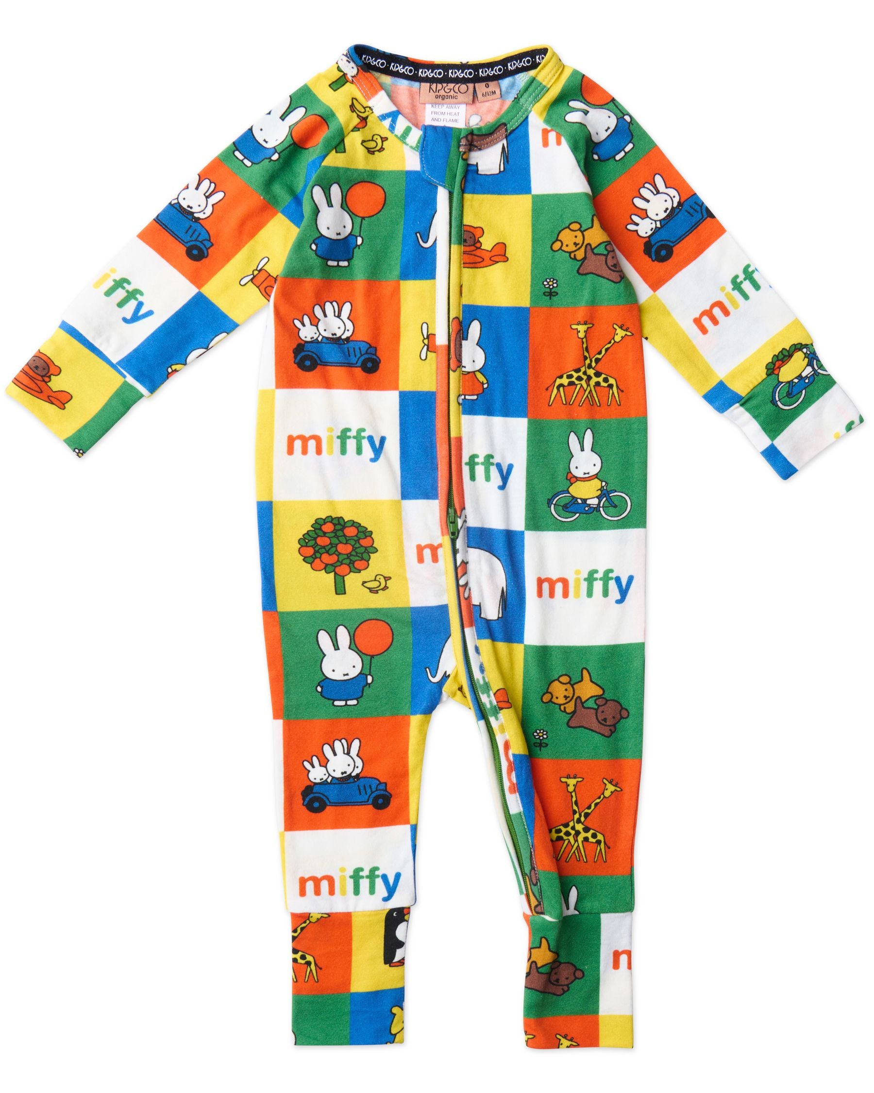 KIP & CO x MIFFY - MIFFY'S ADVENTURES ORGANIC COTTON LONG SLEEVE ZIP ROMPER