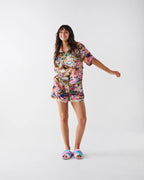 KIP & CO X KEZZ BRETT - WATERLILY WATERWAY SHORT SLEEVE SHIRT & SHORT PYJAMA SET