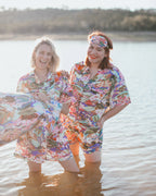KIP & CO X KEZZ BRETT - WATERLILY WATERWAY SHORT SLEEVE SHIRT & SHORT PYJAMA SET