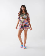 KIP & CO X KEZZ BRETT - WATERLILY WATERWAY SHORT SLEEVE SHIRT & SHORT PYJAMA SET