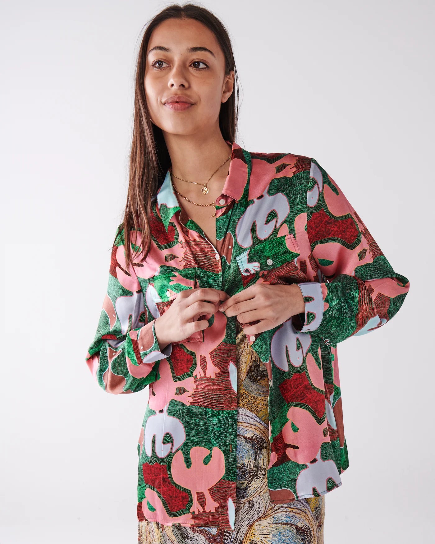 KIP & CO X ERNABELLA ARTS - TJULPU KULUNYPA SILK SHIRT