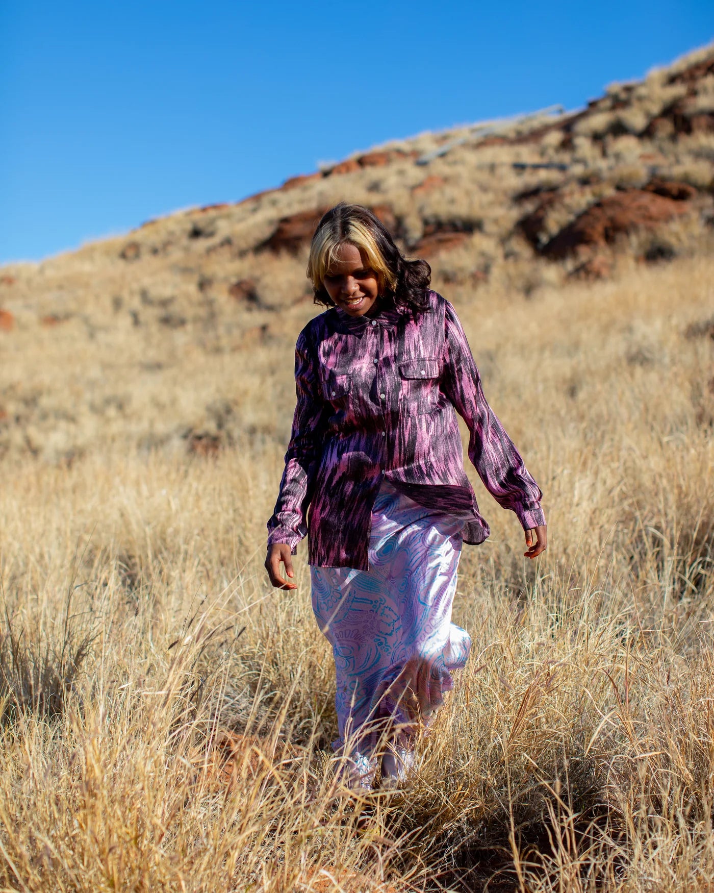 KIP & CO X ERNABELLA ARTS - WAMIKATA WALKA TALI SILK SHIRT