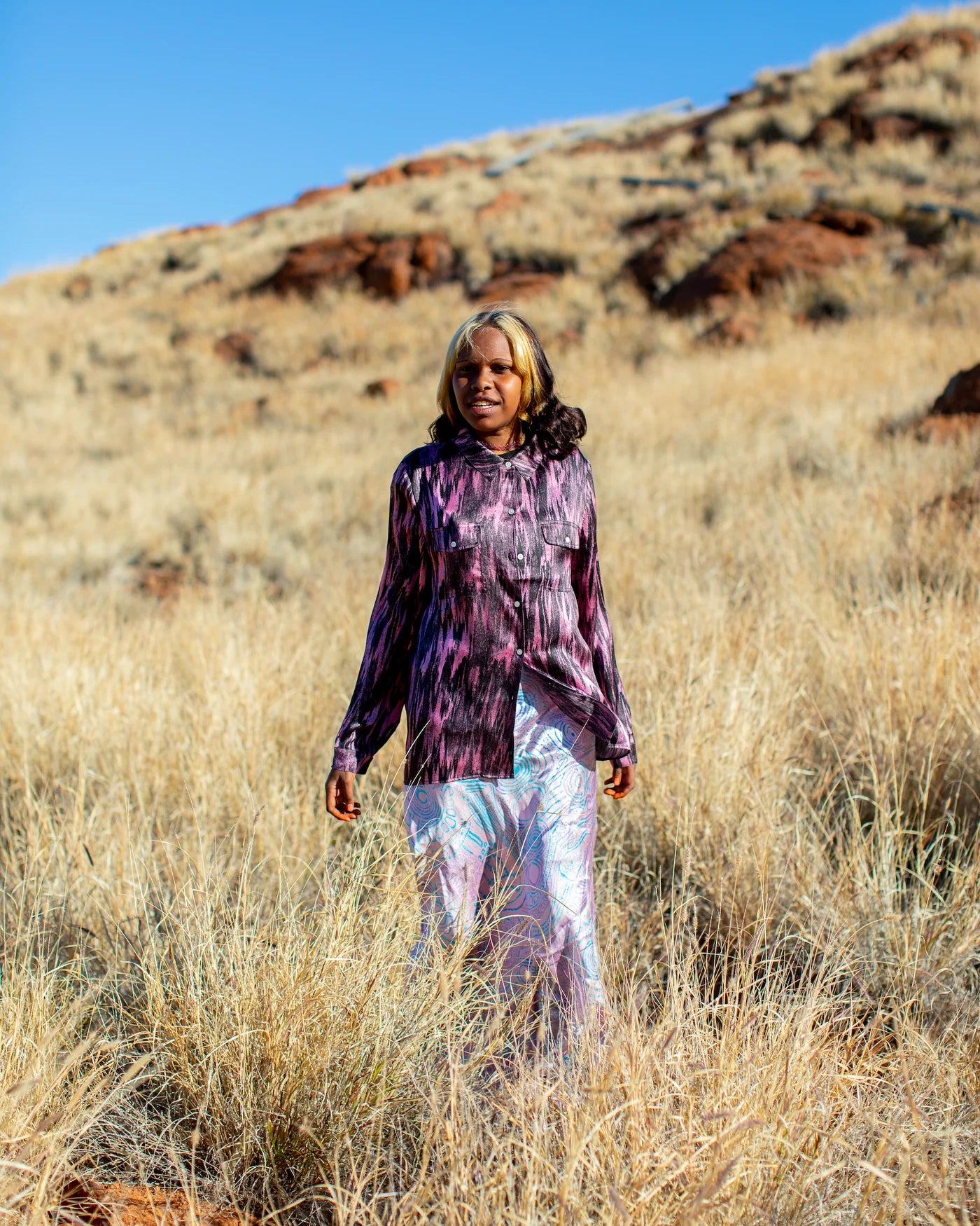 KIP & CO X ERNABELLA ARTS - WAMIKATA WALKA TALI SILK SHIRT