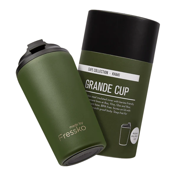 MADE BY FRESSKO - GRANDE REUSABLE COFFEE CUP 475ML/16OZ - KHAKI