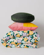 KIP & CO - VELVET PEA CUSHION - KOMBU GREEN