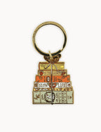 BESPOKE LETTERPRESS - ENAMEL KEYRING - BOOK STACK