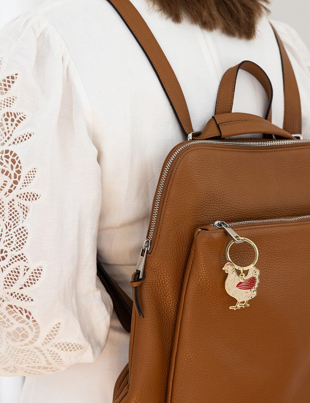 BESPOKE LETTERPRESS - ENAMEL KEYRING - CHICKEN