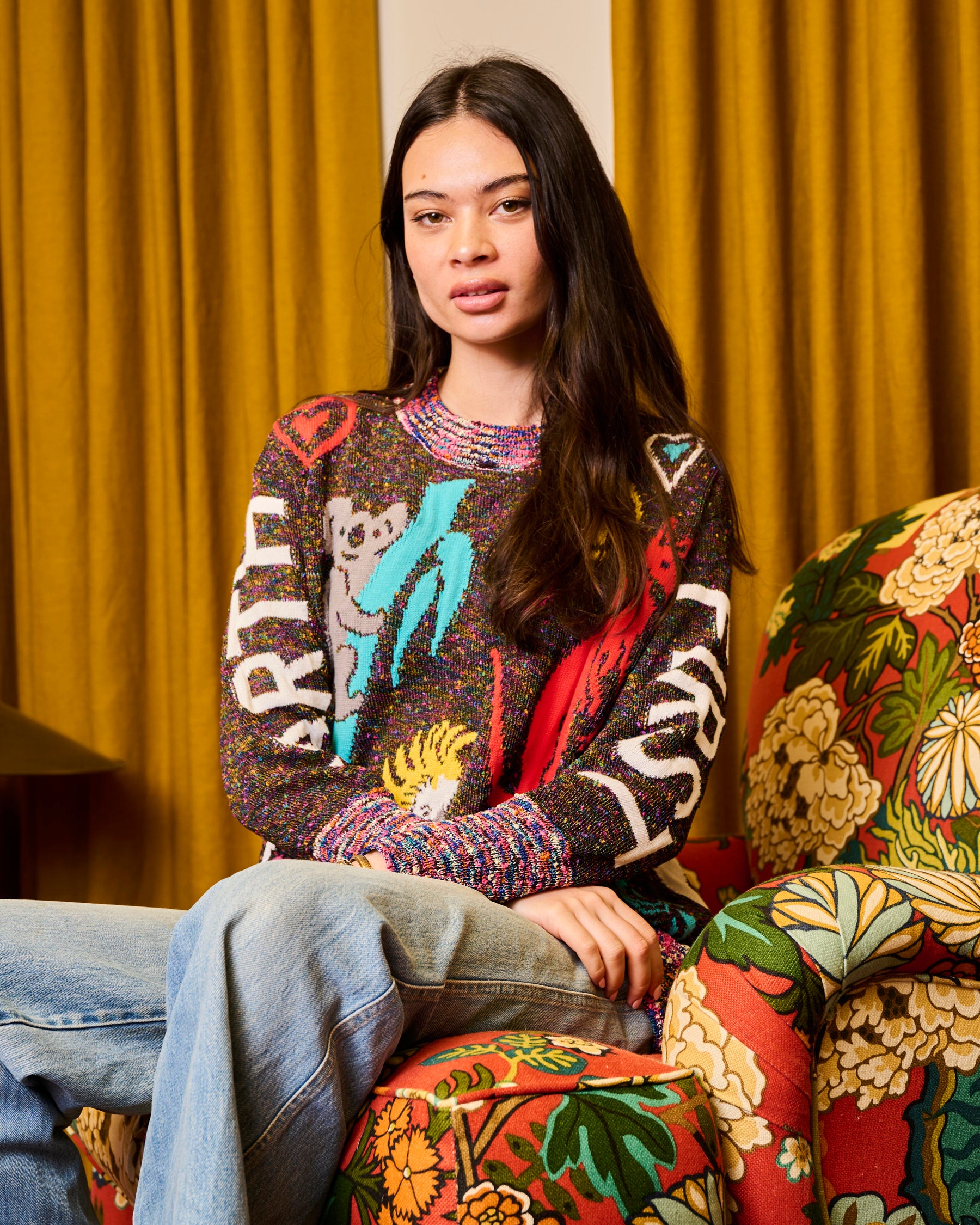 KIP & CO x JENNY KEE - EARTH FIRST PEACE ALWAYS ADULT KNITTED SWEATER