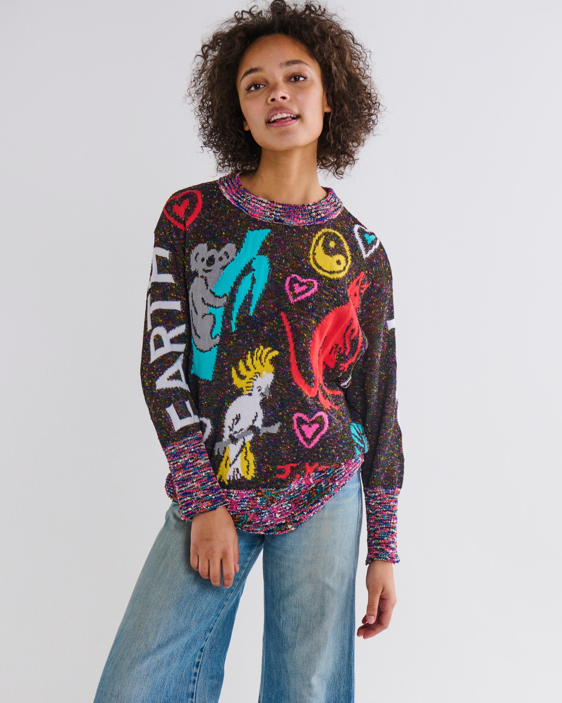 KIP & CO x JENNY KEE - EARTH FIRST PEACE ALWAYS ADULT KNITTED SWEATER