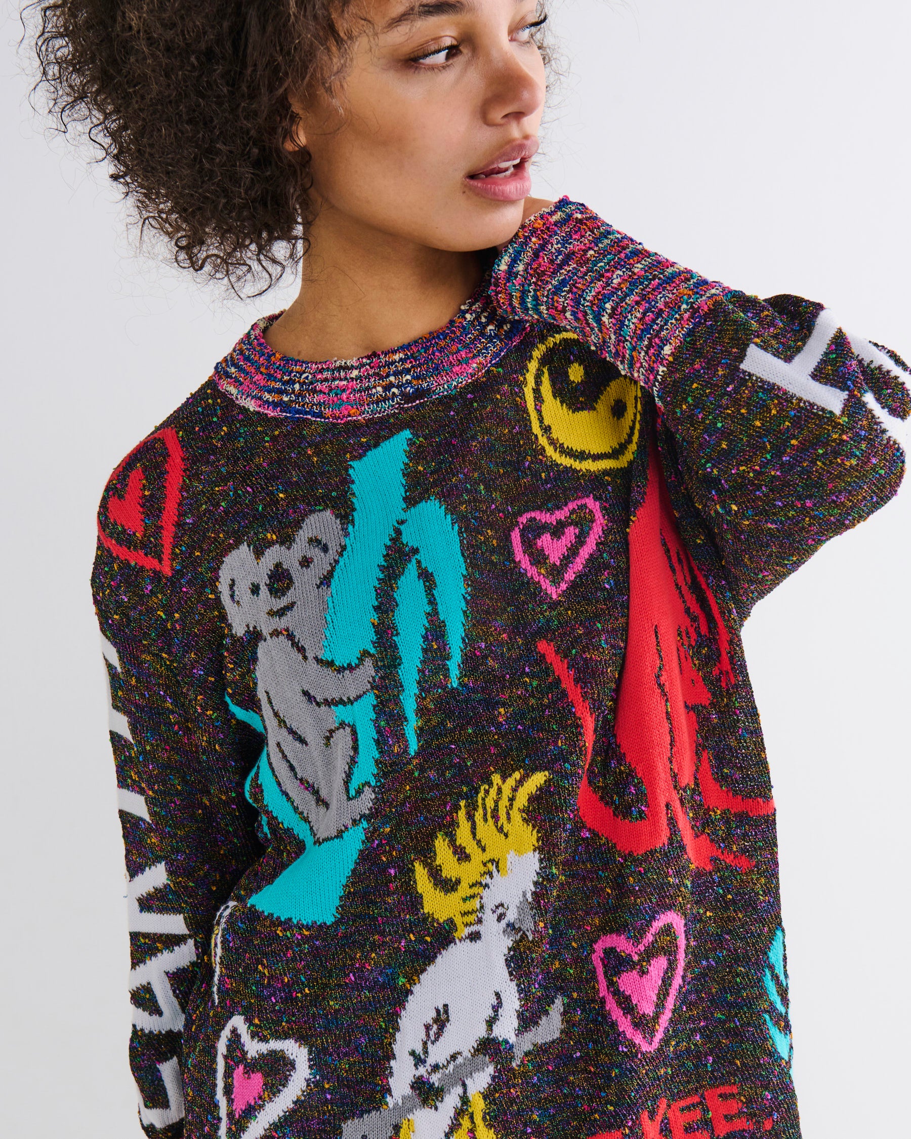 KIP & CO x JENNY KEE - EARTH FIRST PEACE ALWAYS ADULT KNITTED SWEATER