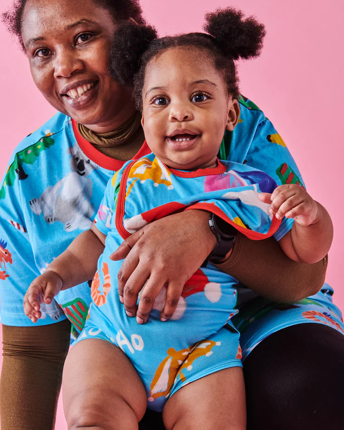 KIP & CO - ORGANIC SHORT SLEEVE ROMPER - CHRISTMAS ICONS