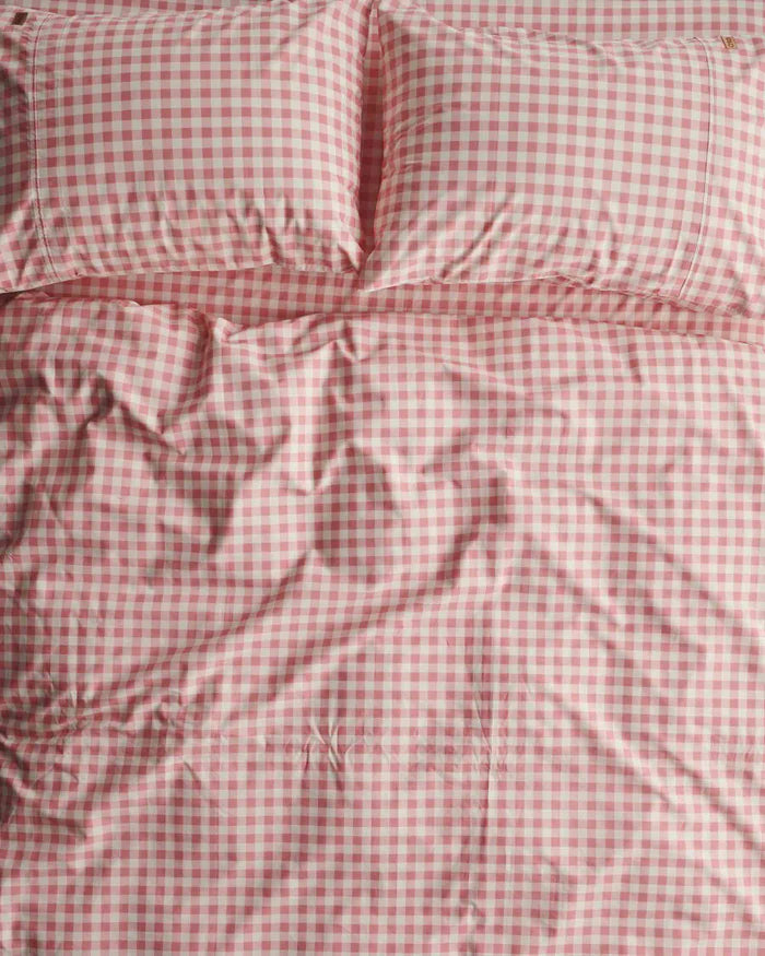 KIP & CO - GINGHAM CANDY ORGANIC COTTON QUILT COVER - QUEEN