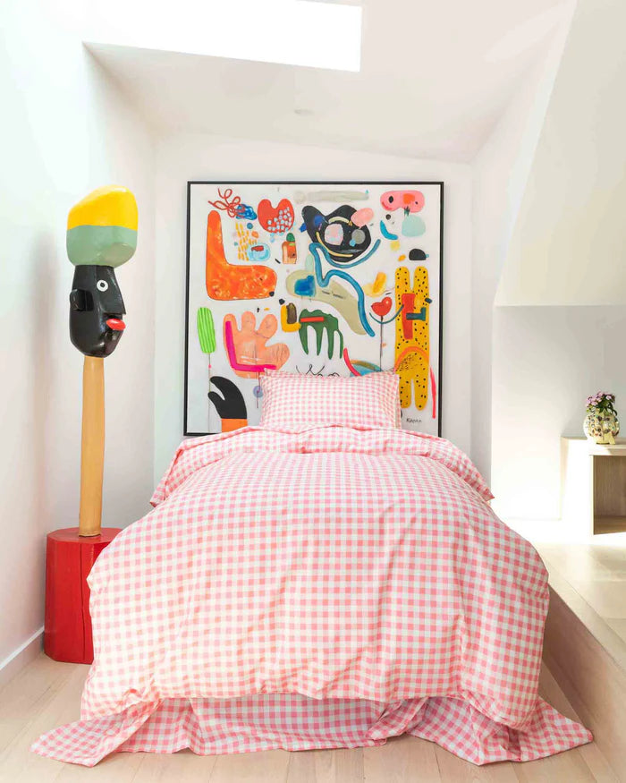 KIP & CO - GINGHAM CANDY ORGANIC COTTON PILLOWCASE SET - STANDARD