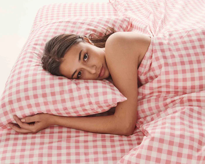 KIP & CO - GINGHAM CANDY ORGANIC COTTON PILLOWCASE SET - STANDARD