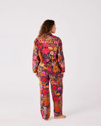 KIP & CO - ADULT ORGANIC COTTON LONG SLEEVE SHIRT & PANT PYJAMA SET - FIELD OF DREAMS NAVY