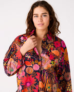 KIP & CO - ADULT ORGANIC COTTON LONG SLEEVE SHIRT & PANT PYJAMA SET - FIELD OF DREAMS NAVY