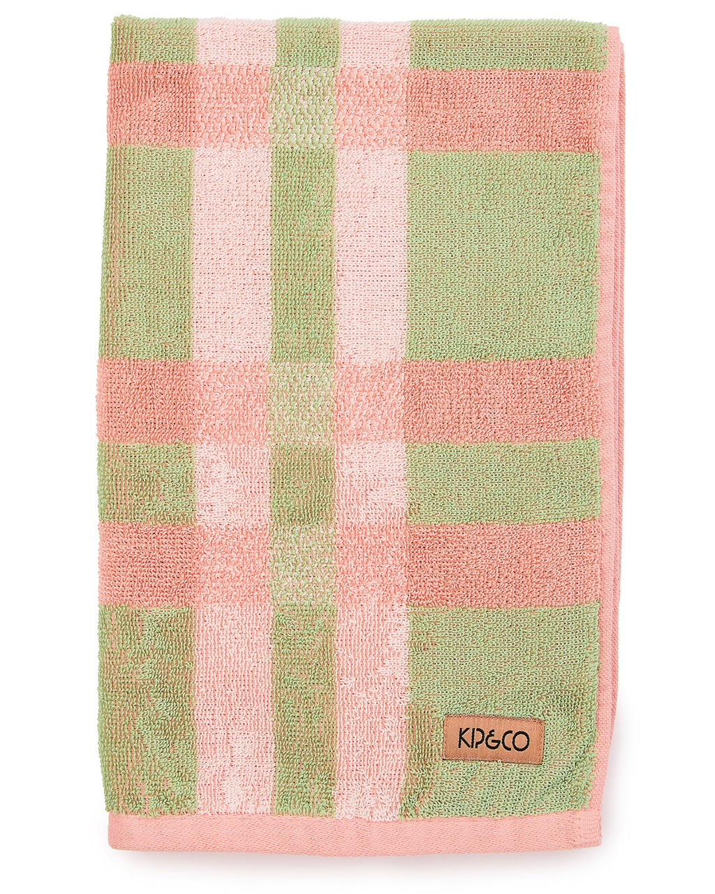 KIP & CO - TERRY HAND TOWEL - PISTACHIO TARTAN
