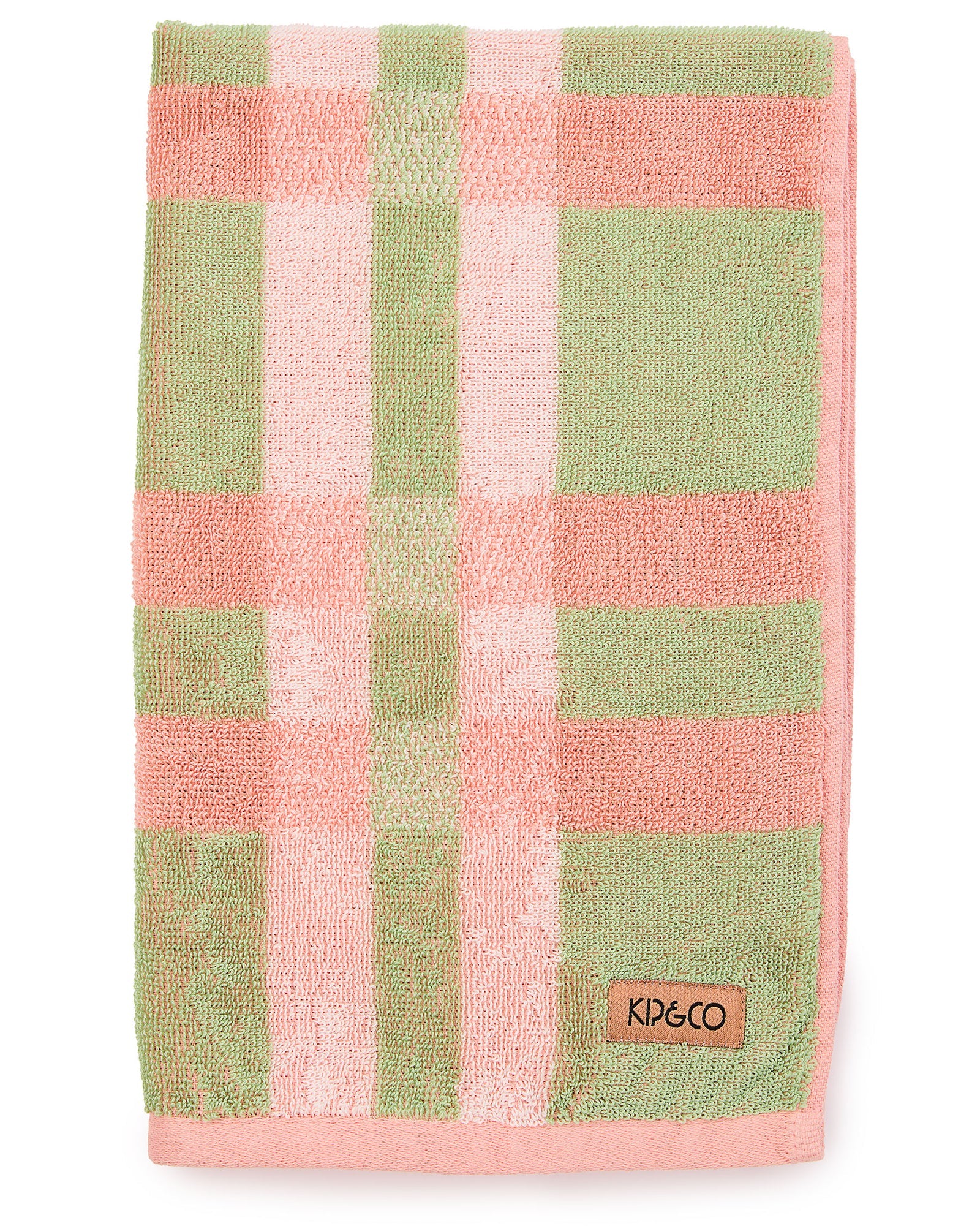 KIP & CO - TERRY HAND TOWEL - PISTACHIO TARTAN