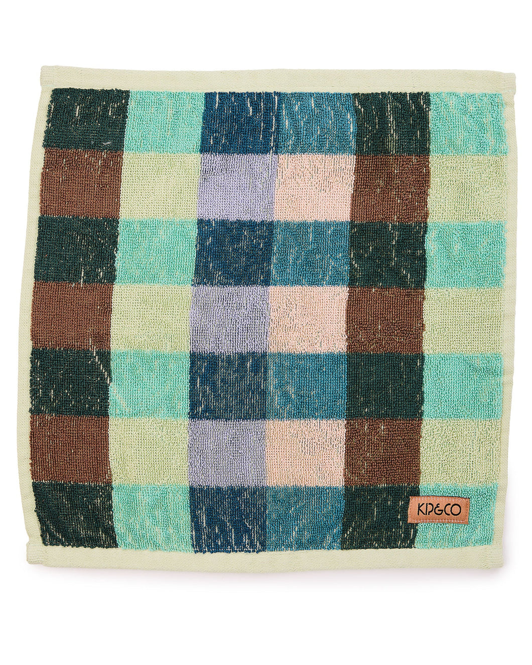KIP & CO - TERRY FACE WASHER - WOODLAND TARTAN