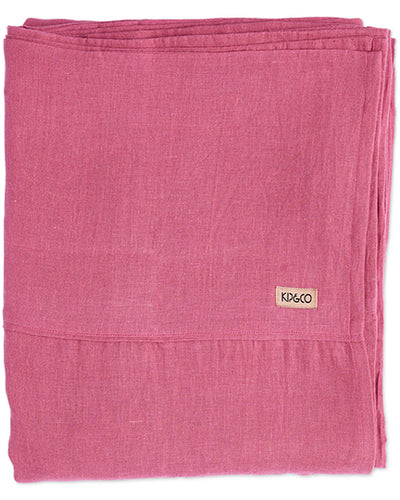 KIP & CO - BAROQUE ROSE LINEN QUEEN FLAT SHEET