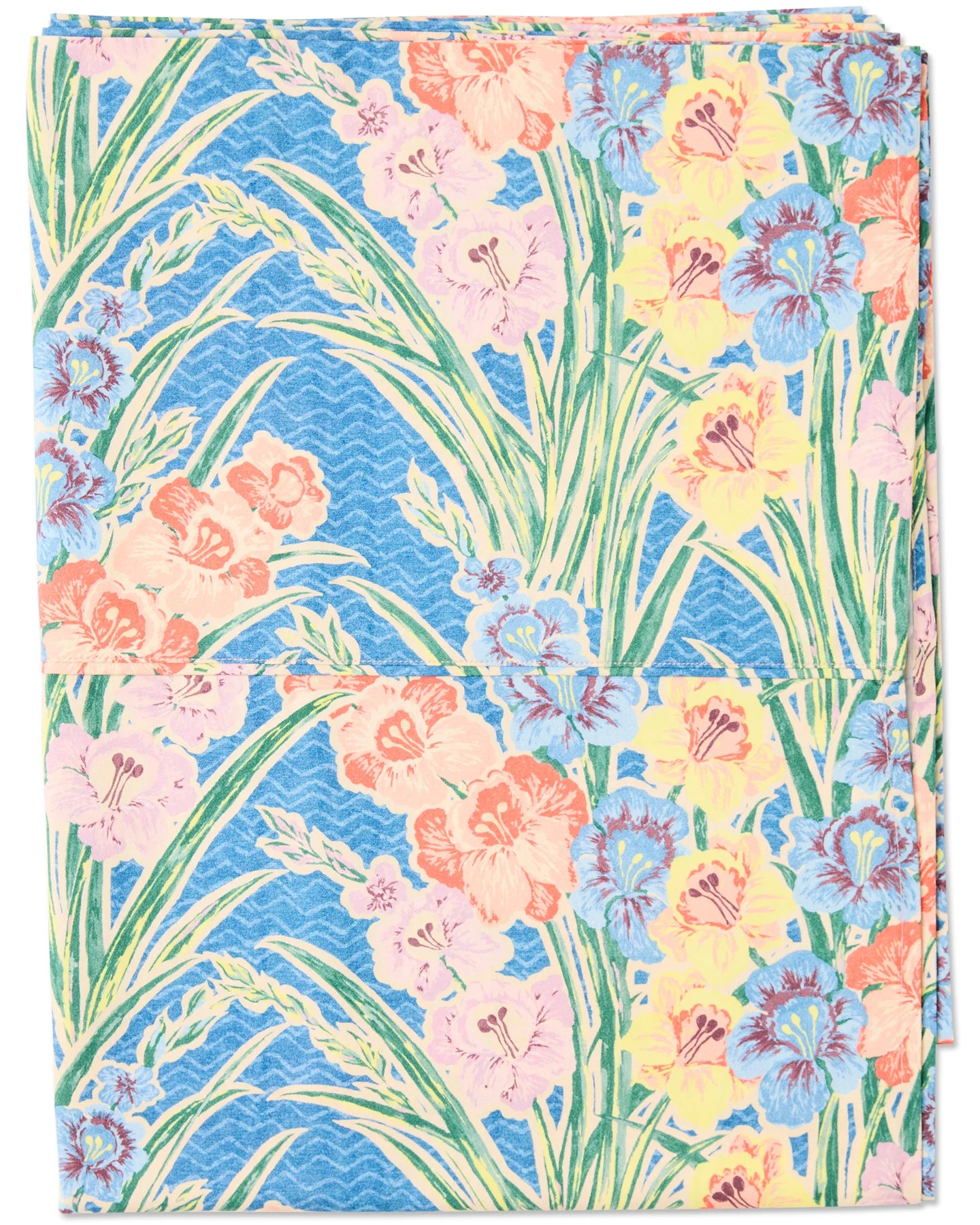 KIP & CO x ANNA SPIRO - ORGANIC COTTON FLAT QUEEN SHEET - GLADIOLUS