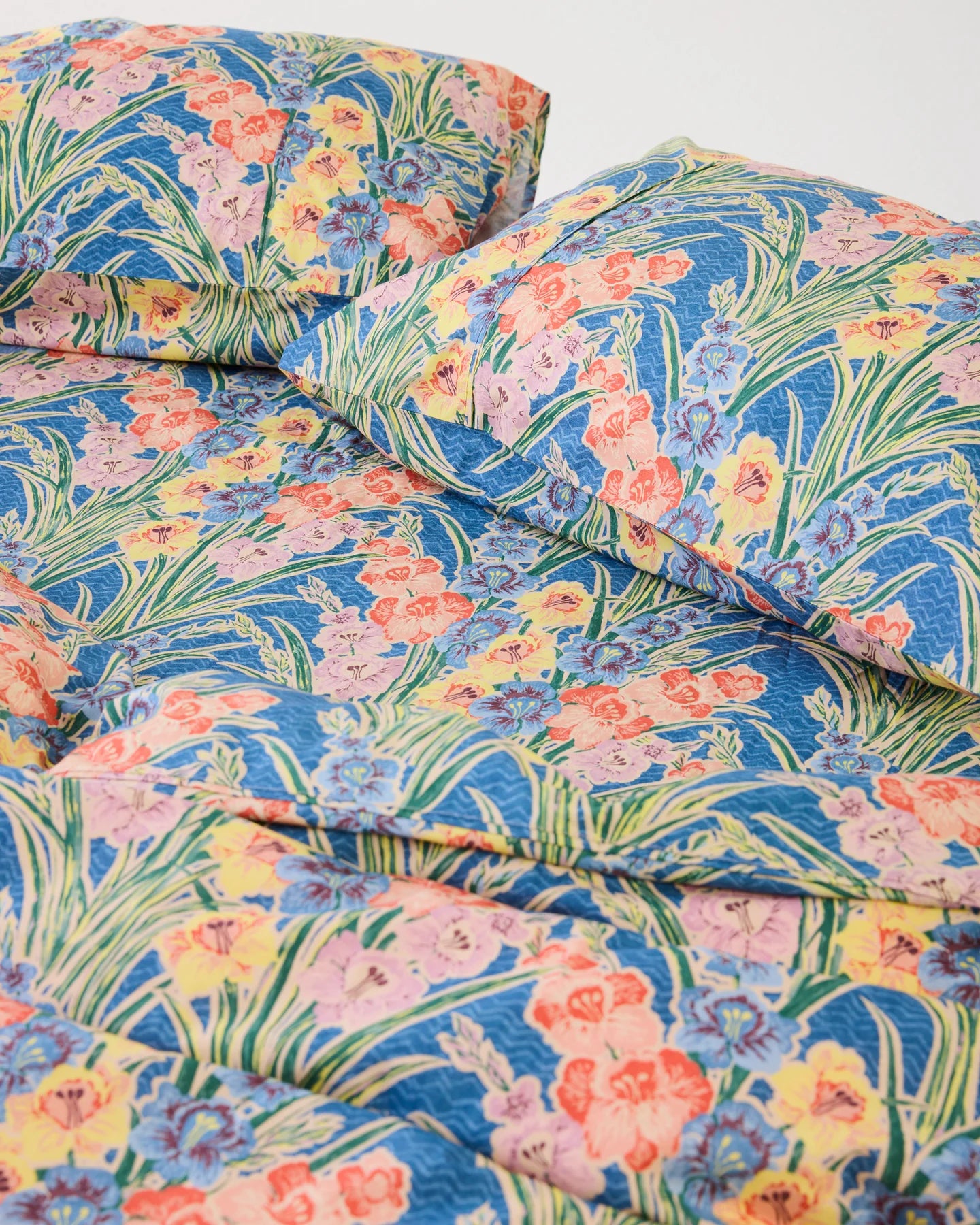 KIP & CO x ANNA SPIRO - ORGANIC COTTON FLAT QUEEN SHEET - GLADIOLUS