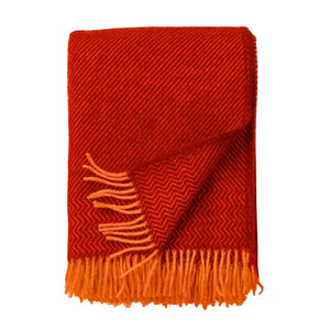KLIPPAN - BAZAAR ECO WOOL BLANKET - RUBY