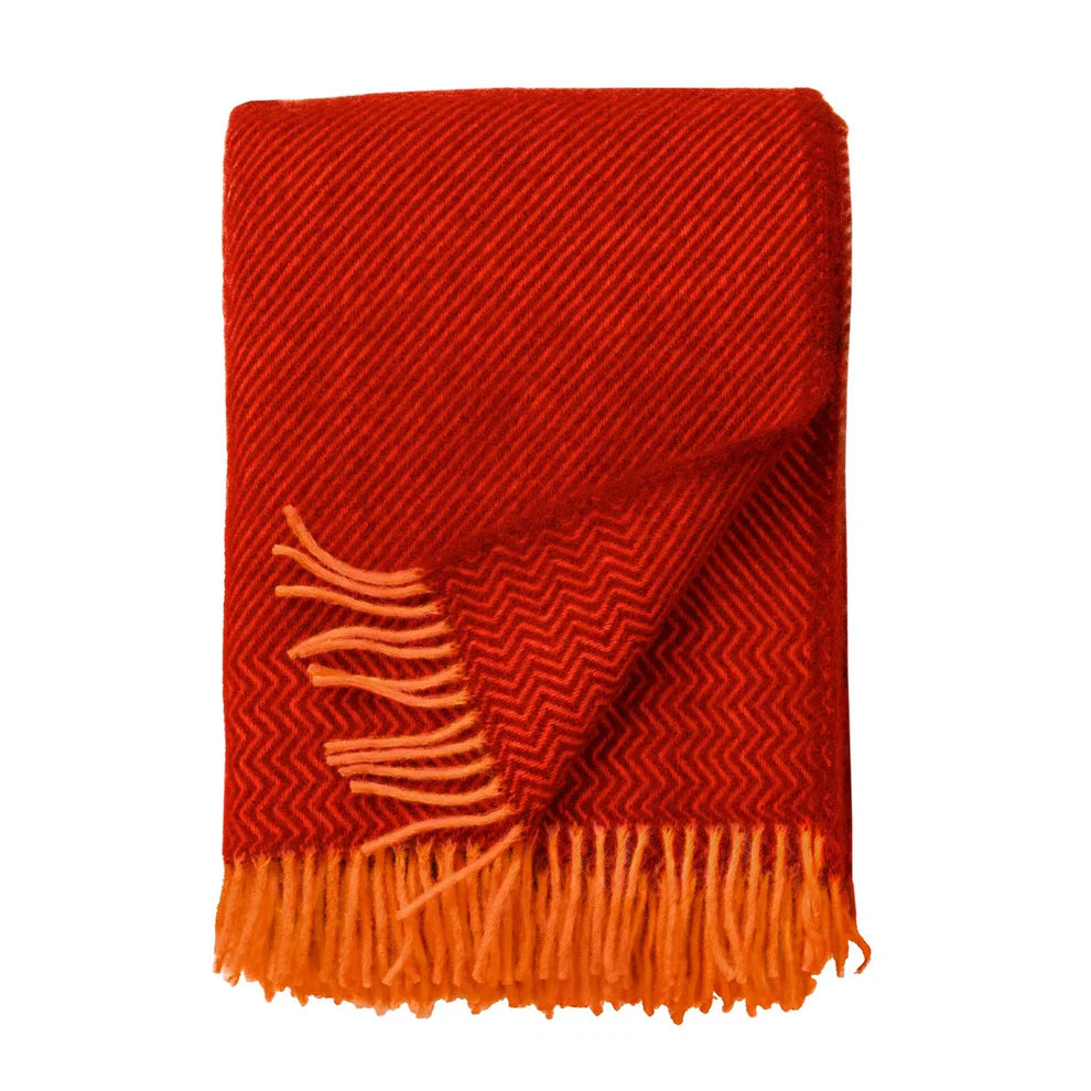 KLIPPAN - BAZAAR ECO WOOL BLANKET - RUBY