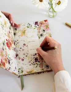 BESPOKE LETTERPRESS - LINEN BOUND JOURNAL - POPPIES