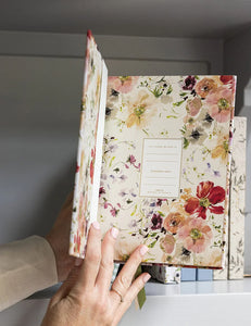 BESPOKE LETTERPRESS - LINEN BOUND JOURNAL - POPPIES