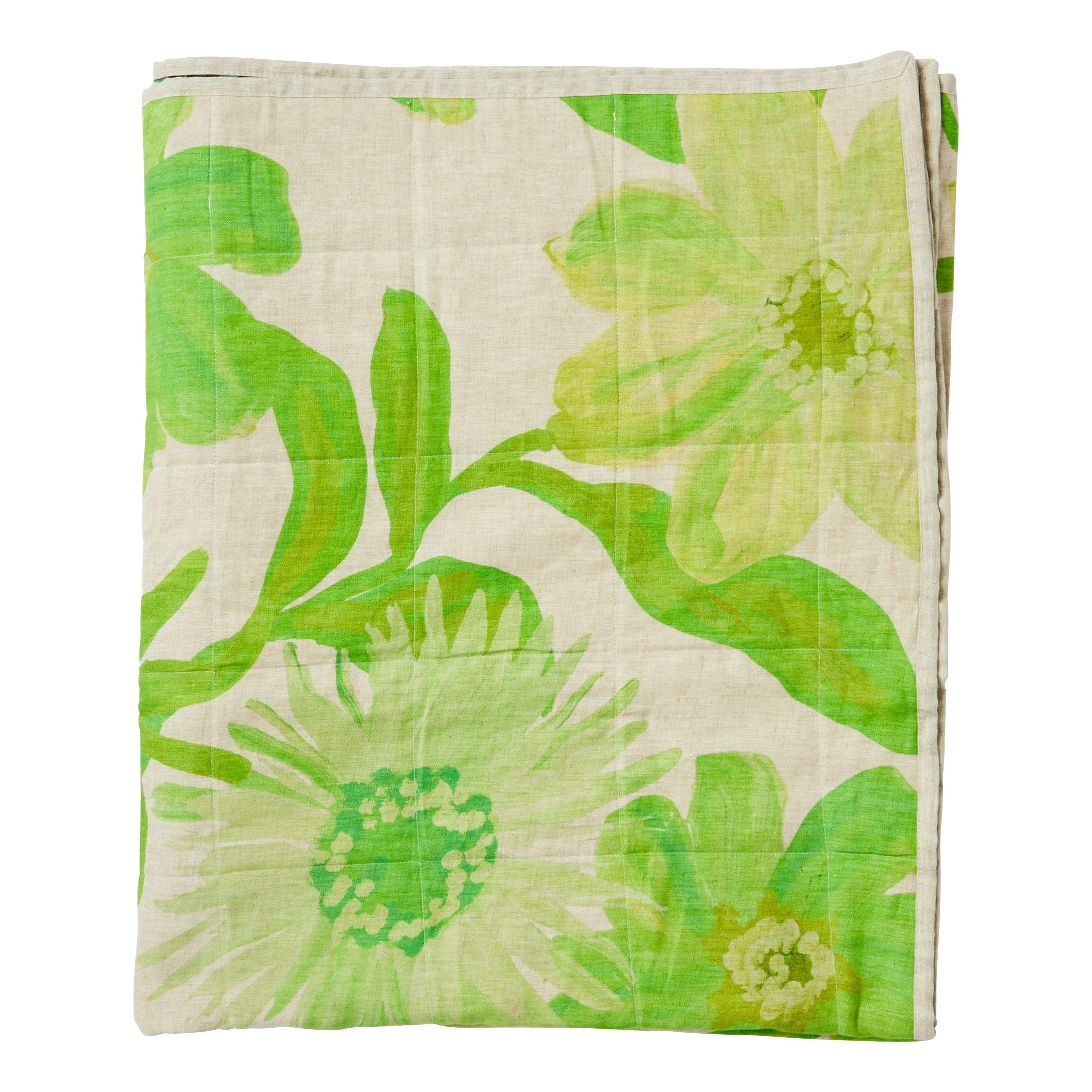 BONNIE & NEIL - COSMOS GREEN / CORNFLOWER GREEN QUILTED THROW