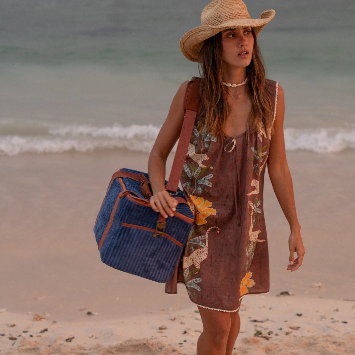 WANDERING FOLK - CORD COOLER BAG LARGE - LAGOON