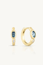 TONIMAY - TEXTURED GOLD HUGGIES - LONDON BLUE TOPAZ