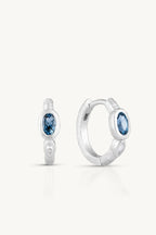 TONIMAY - TEXTURED SILVER HUGGIES - LONDON BLUE TOPAZ