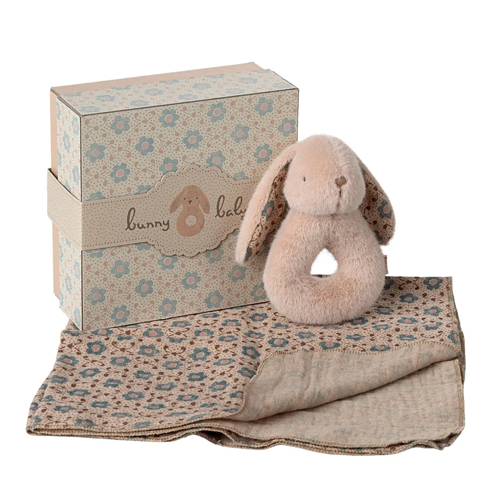 MAILEG - BUNNY RATTLE SET - POWDER