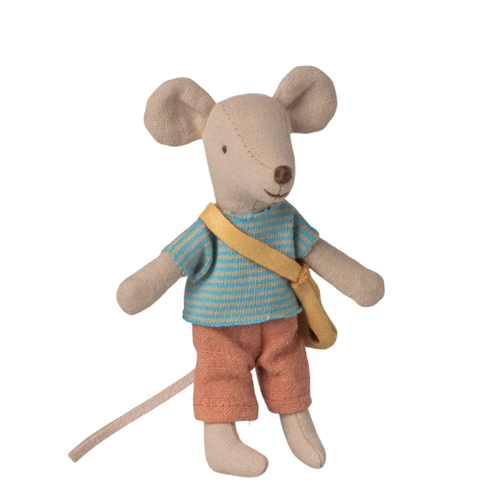 MAILEG - MOUSE WITH BAG - LITTLE BROTHER