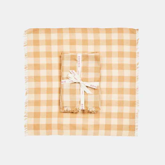 BONNIE & NEIL - GINGHAM WHEAT NAPKINS ( SET OF 6 )