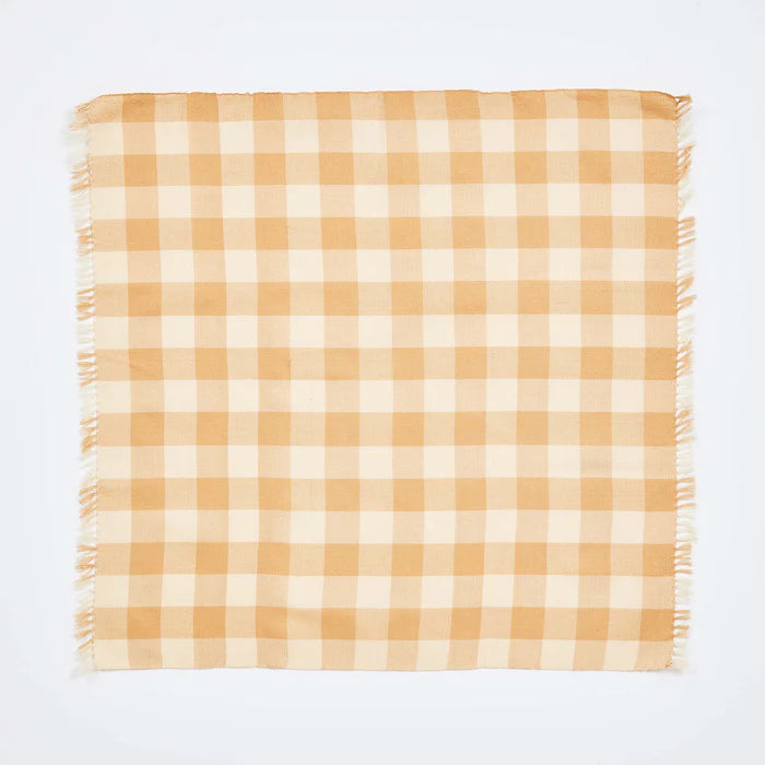 BONNIE & NEIL - GINGHAM WHEAT NAPKINS ( SET OF 6 )