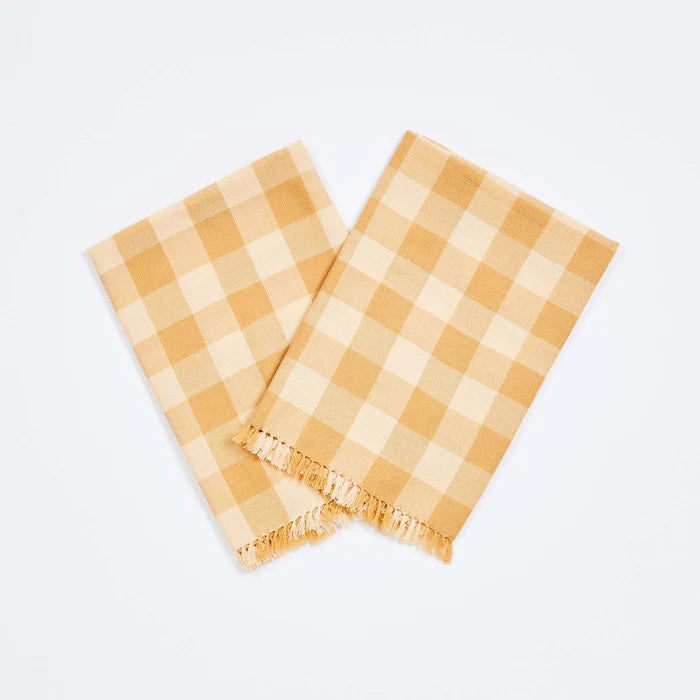 BONNIE & NEIL - GINGHAM WHEAT NAPKINS ( SET OF 6 )