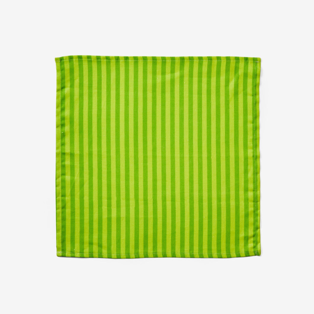 BONNIE & NEIL - NAPKINS SET OF 4 - PINSTRIPE LIME