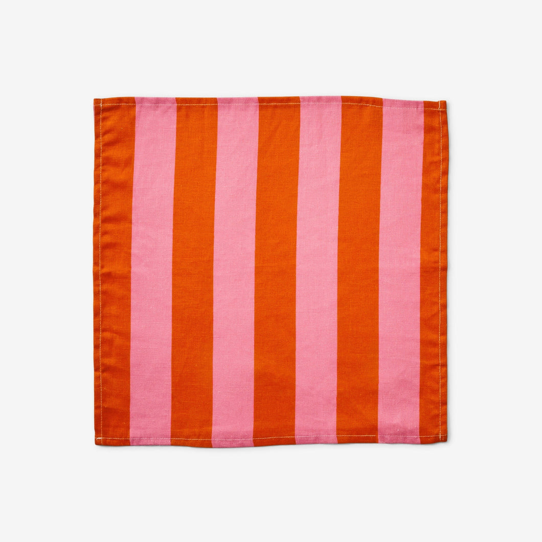 BONNIE & NEIL - NAPKINS SET OF 4 - BOLD STRIPE SORBET