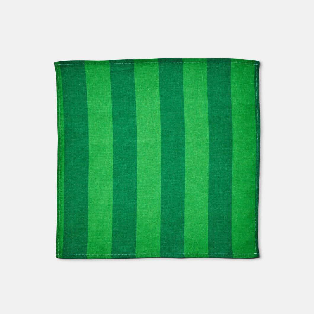 BONNIE & NEIL - NAPKINS SET OF 4 - BOLD STRIPE GREEN