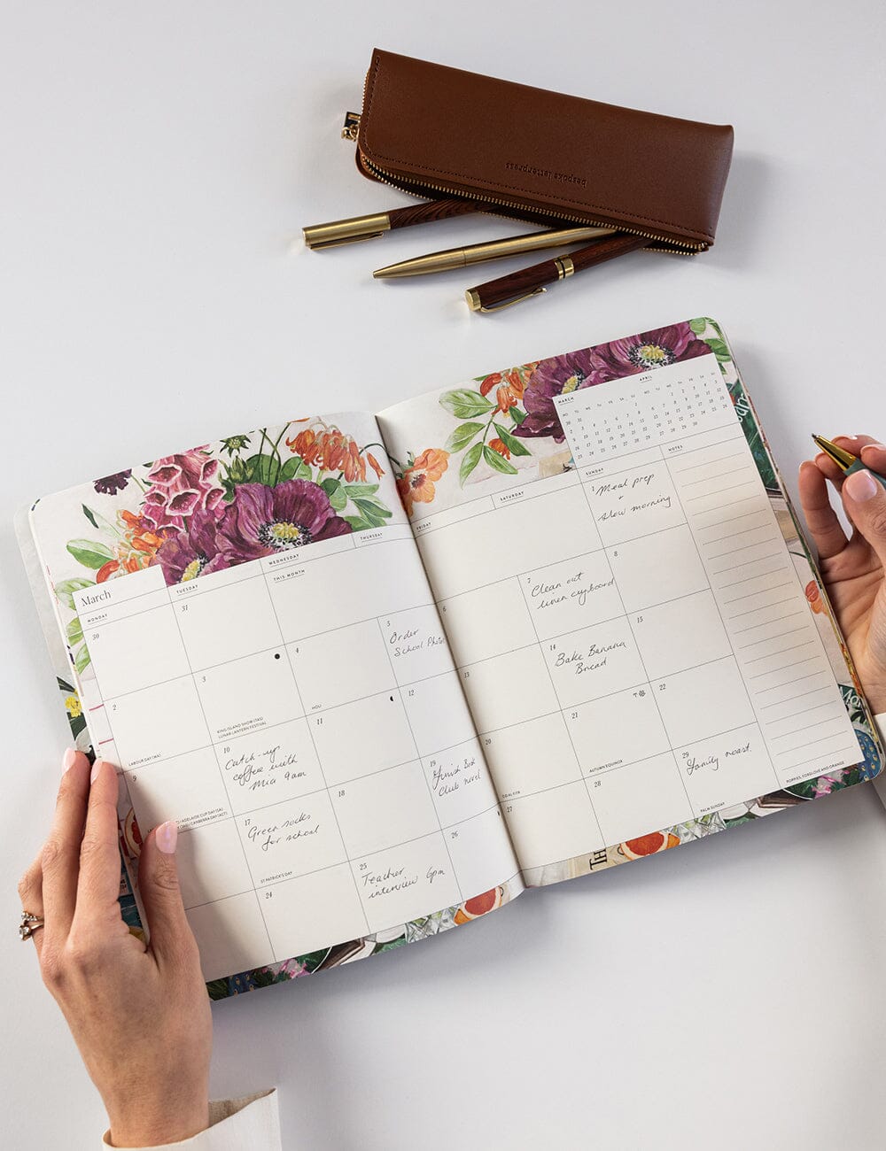 BESPOKE LETTERPRESS - 2026 MONTHLY CALENDAR NOTEBOOK