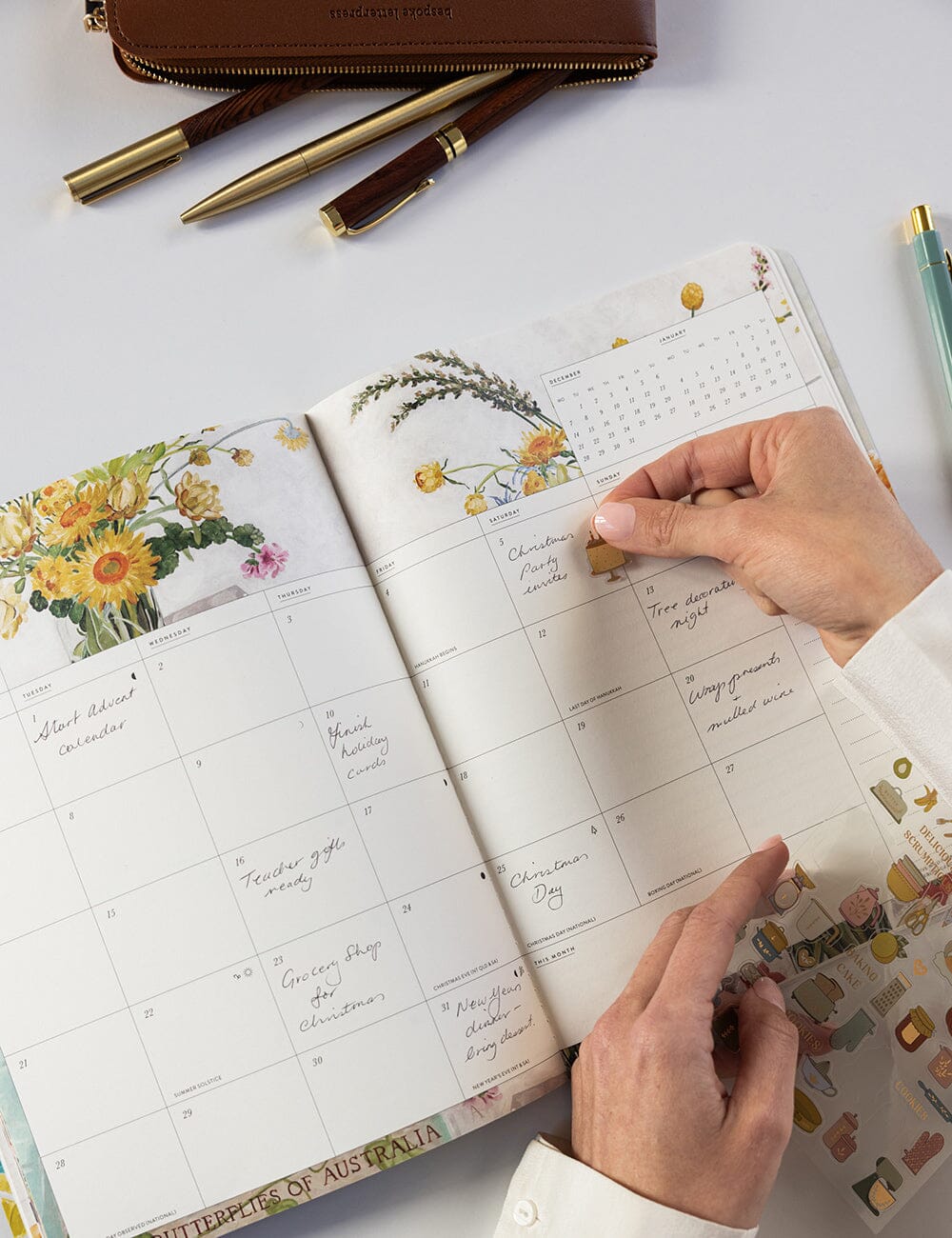 BESPOKE LETTERPRESS - 2026 MONTHLY CALENDAR NOTEBOOK