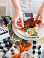 BESPOKE LETTERPRESS - CRAB & SQUID 100% LINEN NAPKINS - 6PK