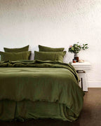 KIP & CO - OLIVE LINEN QUILT COVER