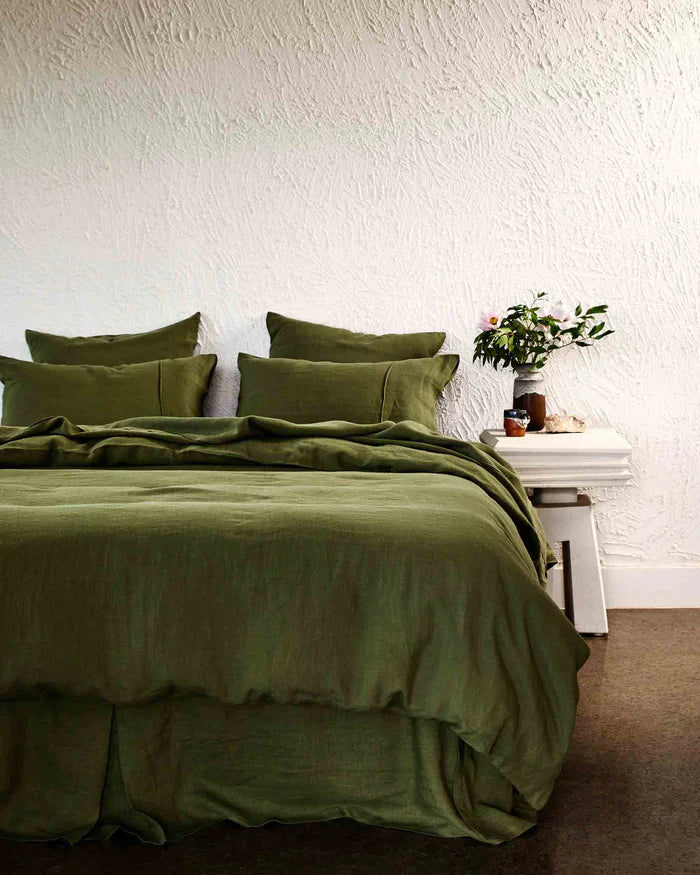KIP & CO - OLIVE LINEN QUILT COVER