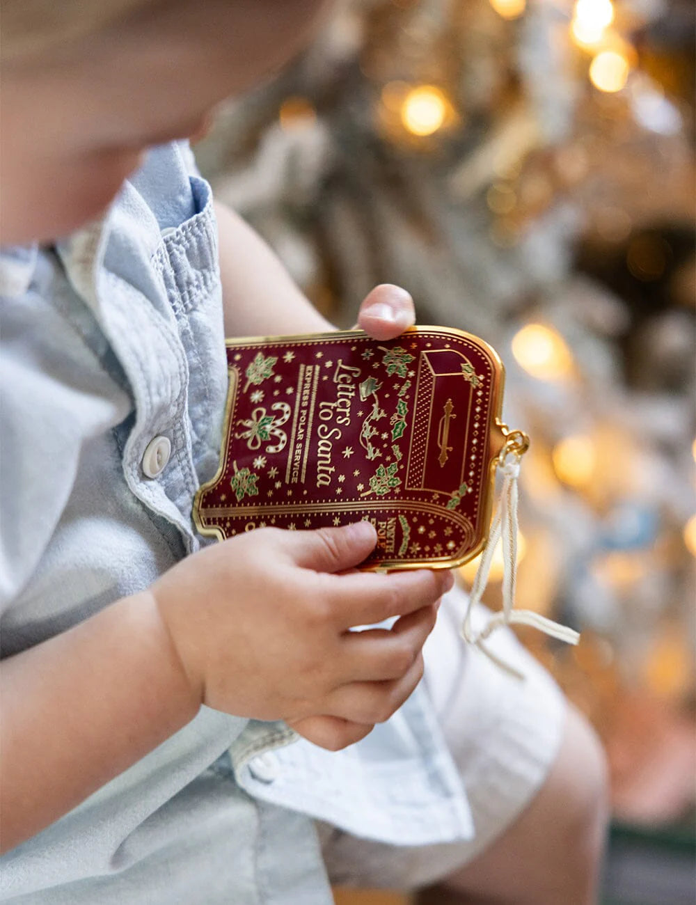 BESPOKE LETTERPRESS - ENAMEL CHRISTMAS ORNAMENT - SANTA'S MAILBOX
