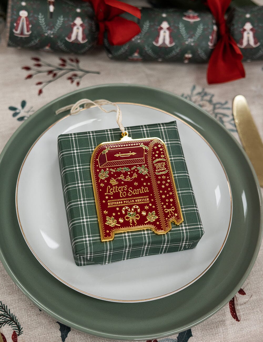 BESPOKE LETTERPRESS - ENAMEL CHRISTMAS ORNAMENT - SANTA'S MAILBOX