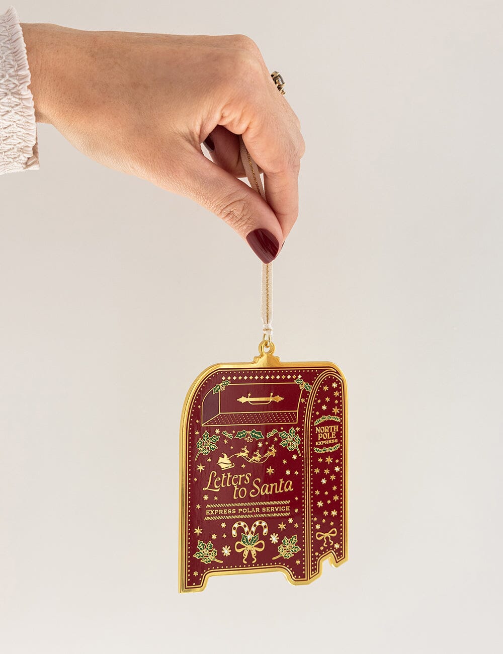 BESPOKE LETTERPRESS - ENAMEL CHRISTMAS ORNAMENT - SANTA'S MAILBOX